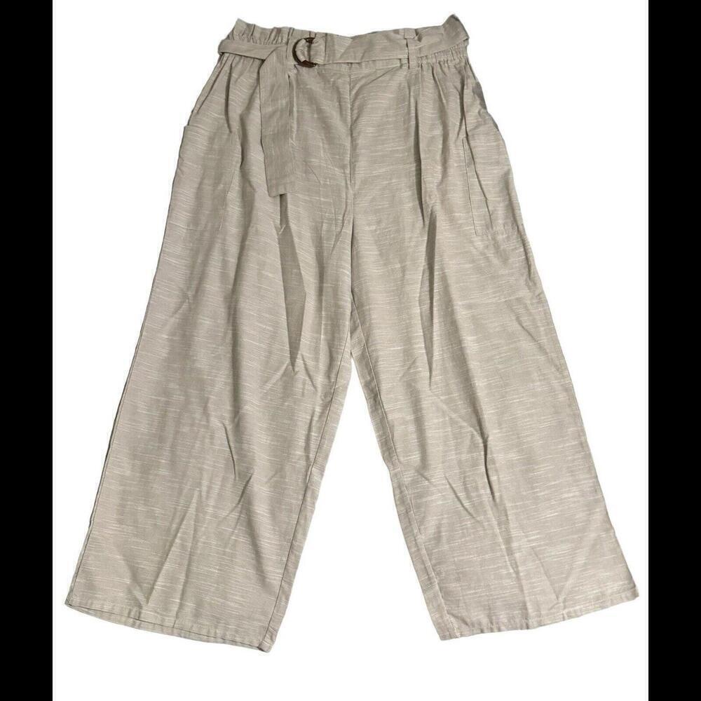 Derek Heart Paper Bag Waist TanPants 1X